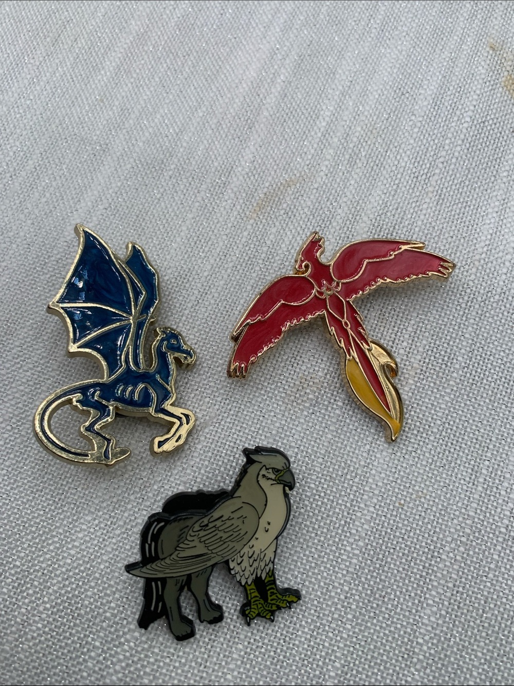 Harry Potter pins from the Wizarding World "Magical Beasts" collection, set of 3